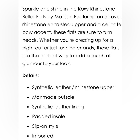 MATISSE Roxy Ballet Rhinestone Flats | size 9.5 - Picture 4 of 5